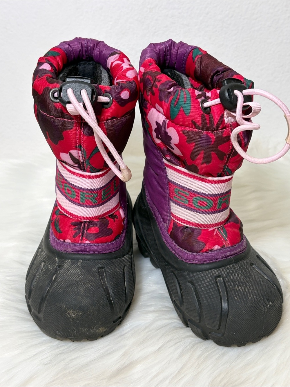 Sorel Pink Purple Floral Snow Boots